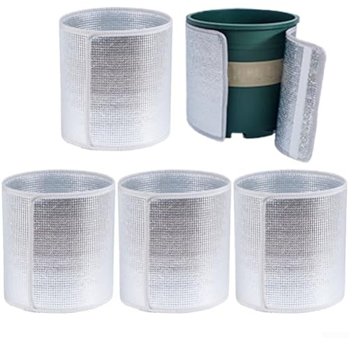 5 cubiertas de protección contra heladas para plantas con película aislante de doble capa, adecuadas para varios tamaños de macetas para proteger las plantas del clima invernal (25 x 85 cm)
