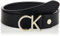 Calvin Klein Damen CK ADJ.LOGO BELT 3.5CM Gürtel,, per pack Schwarz (BLACK LEATHER & LIGHT GOLD BUCKLE 910), 75|#75|#6611 (Herstellergröße: 75)