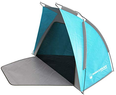 Beach Tent Sun Shelter - Sport Umbrella with UV Protection, Zip Up Porch for Privacy, and Carry Bag - Shade for Families by Wakeman Outdoors