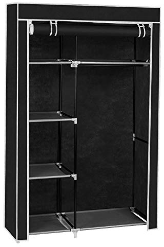 Alightup Armadio Guardaroba Tessuto per Camera da Letto - Guardia Vestito Portatile Adulto Nero 5 Strati 12 Cubo