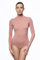 Evoni Damen Body langarm I Bodysuit aus feiner Baumwolle I Slim Fit Frauen Blusenbody mit Stehkragen I Body Shaper mit Verschluß I Jumpsuit S rose