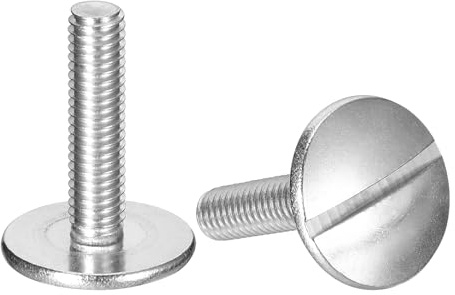 sourcing map M6x25mm Extra Large Flat Head Slotted Screws 5pcs | 304 Stainless Steel,Round Head Bolts