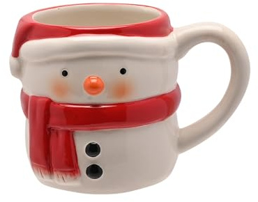 Widdop - Taza de sopa de Papá Noel – Taza de cerámica de gran tamaño con asa – Vajilla festiva de Navidad para bebidas calientes, sopa y aperitivos – Idea de regalo divertida para invierno