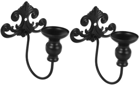NIYANGLE 2 Piezas Candelabros de Pared de Hierro Vintage con Patrones Europeos de Portavelas Colgantes para Sala Dormitorio y Comedor Decoración Mural Resistente y Multifuncional
