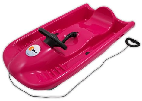 KHW Snow Flyer Lenkschlitten | Rosa | Highspeed Rodel ab 6 Jahren | HDPE Performance-Kunststoff | Metallbremse & ergonomischer Sitz | TÜV & Spiel gut | bis 80 kg