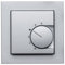 Halmburger Raumthermostat RTR-5510 alu inkl. GIRA E2 1-fach Rahmen 021125 in alu mit Abdeckung 55x55mm, Kontaktausführung Öffner für Fußbodenheizung Stellantriebe 230V stromlos geschlossen (NC)