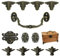 MOROBOR Antike Schlossriegel Scharniere Griff Box Eckenschutz Kit für DIY Box, Holz Schmuck Truhe Aufbewahrungsbox Füße Beine, Box nicht im Lieferumfang enthalten