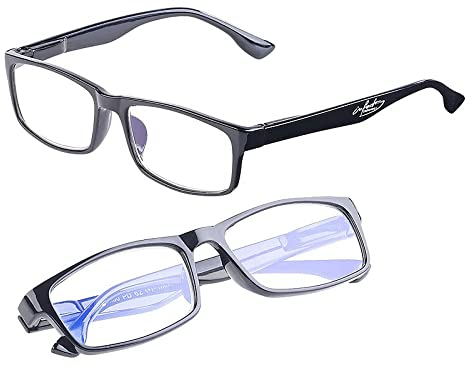 infactory Blaufilter Brille: 2er Pack Bildschirm-Brille mit Blaulicht-Filter, 0 Dioptrien (Computer Blaufilter, die blaues Licht filtert, Senior Handy)