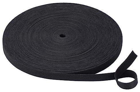 Cable Ties Reusable Straps Cable Wire Management Roll Black Fastening Double Sided Hook and Loop Tape (3/8in 25yd)