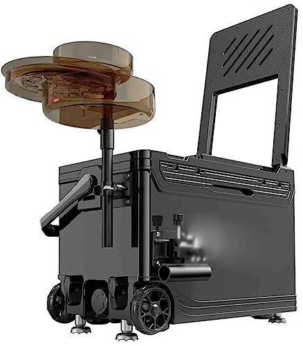 CAULO 36L Isolierung Angelbox mit Rädern Multifunktions-Angelstuhl Angelgerät Sitzbox Angeltrockenbox Kühler Frisch, mit Rückenlehne