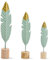 xianynow 3 Piezas de Esculturas Modernas de Madera y Metal con Plumas Decorativas - Artículos de Decoración para la Sala de Estar, Decoración de Figuras para el Hogar, Sala de Estar, Dormitorio