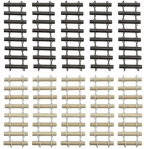Woohome 10 Pezzi Mini Recinzione per Giardino, Mini Staccionata in Legno Recinto Miniatura 8.3 x 3 cm, per Giardino Delle Fate, Terrario, Casa Delle Bambole, Bonsai, Accessori per Micro Paesaggi