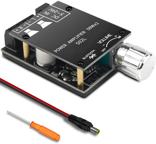 Bluetooth Verstärker Board Modul 2 x 50 W Audioverstärker Dual Channel Digital Power Verstärker Bluetooth 5.0 mit HiFi Filter für DIY Lautsprecher