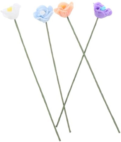 ibasenice Miniature Flower Model Adornment 1:12 Scale Mini Roses Artificial Flowers for Dollhouse Diy Garden Decor