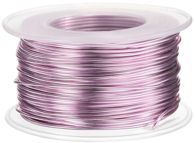 QUARKZMAN 18 Gauge pysseltråd aluminiumtråd 1,0 mm x 30 m (D x L) flexibel aluminiumtråd metall smyckestråd blomtråd för smyckestillverkning modellering hantverk gör-det-själv, ljusrosa