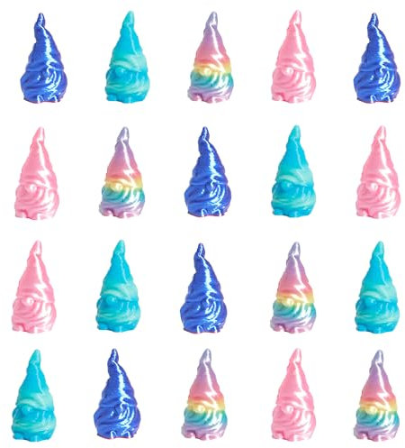 Pack of 20 3D Print Garden Gnomes for Outdoor Use - Weatherproof Gnome Garden Figures for Outdoor & Garden - Colourful Fairy Garden Decorative Figures for Pond, Flower Bed, Garden Path & Mini Pond