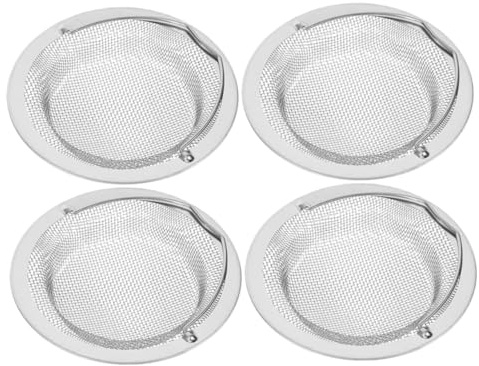 FIXOSHEE 4 Piezas Filtro para Fregadero de Cocina Acero Inoxidable Cesta Antidesbordamiento Colador Multifuncional para Lavado de Verduras y Platos