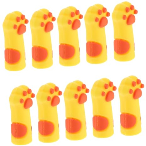 Hemobllo 10 Fundas Protectoras de Silicona para Herramientas de Manicura y Pedicura Diseño Antideslizante y Forma de Pata de Gato para Cuidado de Uñas