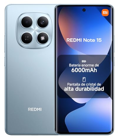 XIAOMI Redmi Note 15 Smartphone (8+256 GB) – 6000-mAh-Akku, wassergeschützt, 108-MP-Kamera, 6,77 FHD+ Display, Gletscherblau, 2 Jahre Garantie
