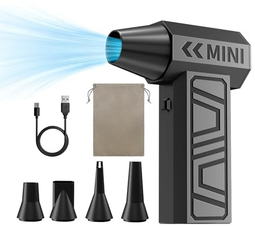 Zinboval Mini Handheld Turbo Fan Snow Blower Electric Compressed Air Duster