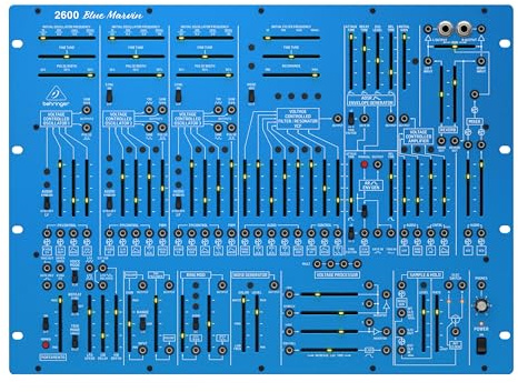 Behringer 2600 BLUE MARVIN Sintetizador Analógico Semimodular, Edición Especial, Con 3 VCO Y VCF Multimodo En Formato De Montaje De 8 Bastidores En U