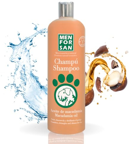 MENFORSAN Shampoo per Cani all'Olio di Macadamia | Nutre e Ravviva il Mantello | Potere Districante | Proprietà Anti-Crespo e Restaurative | Agrumi | 1 l