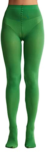 Frola Dames Collants Semi-opaques Lisses Pantalon Collant à Pieds Microfibre Souple Contour Collants de Femmes 80 DEN(XXL-3XL,Vert de trèfle)
