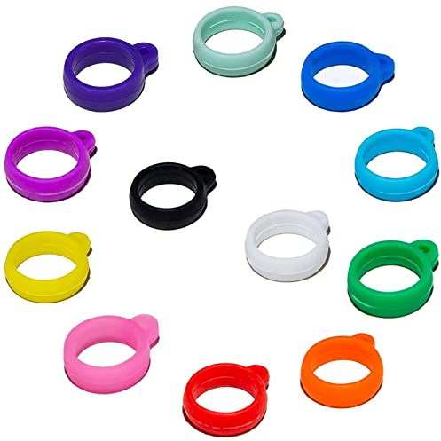 12 Pièces Anneaux Silicone Bande Antidérapante Anneaux Anti-Perte Caoutchouc de Silicone pour la Vie Bureau USB Porte-Clés Accessoires pour Collier de Cigarette électronique, Diamètre 13 mm/0.5 Pouces