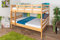 Stockbett 160 x 200 cm für Erwachsene Easy Premium Line K24/n, Kopf- und Fußteil gerade, Buche Massivholz Natur lackiert, teilbar