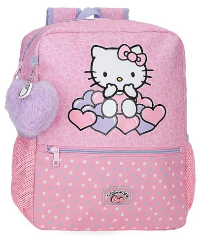 Hello Kitty Hearts & Dots Zaino scuola adattabile a carrello rosa 27 x 33 x 11 cm Poliestere 9,8 L, Rosa, Zaino 33
