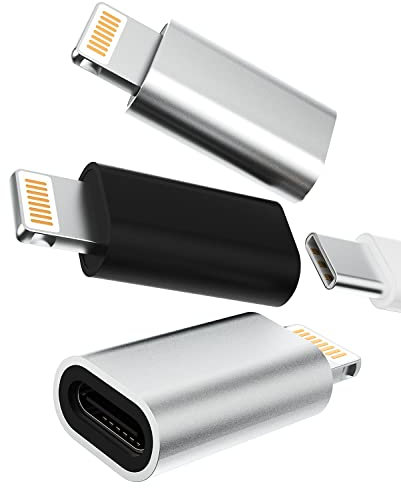 USB C to Lightning Adapter Charger Jack Converter(3Pack)for Apple iPhone14 Pro Max Type C Female Lightening Male Adaptor for iPad Connector Charging Cable Port Splitter Android Cord Accessories Dongle