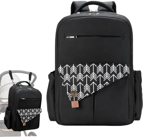 Sac à dos à langer pour maman, sac à dos de double couche avec sangles de | poussette, sac à dos multifonction capacité avec port de charge pour les parents, sac à dos à langer double