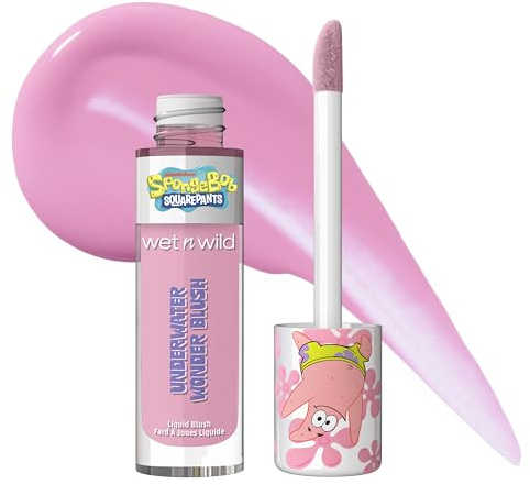 Wet n Wild x SpongeBob Underwater Wonder Flüssigrouge – Aufbaubares, Leicht Verblendbares Rouge für Einen Frischen, Natürlich Strahlenden Teint, Farbton Rock Star