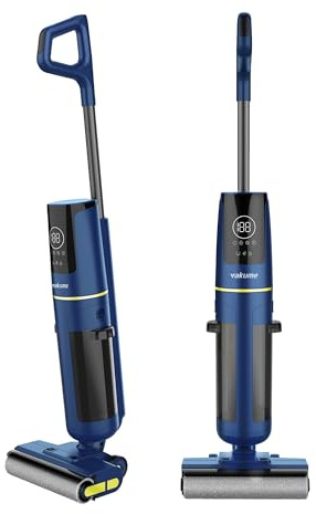 Vakume Lavapavimenti Senza Filo 3-in-1 VK9000 - Lavasciuga pavimenti - Autonomia 45 Min - Doppio Serbato d'Acqua 580ml/520ml - Filtro Triplo, Autopulizia, Display LCD e Assistente Vocale
