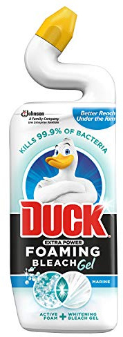 Duck Foaming Bleach Toilet Cleaner Liquid, Thick Gel Bleach with Foaming Power, Long Lasting Fragrance, Marine, 750ml