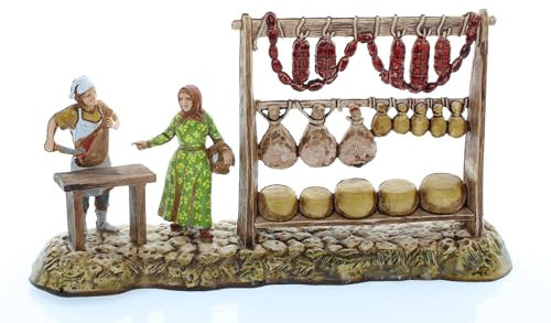 Moranduzzo Metzger für Krippe 6 cm Maßstab 1:32 - Unzerstörbare Krippenfiguren - Stil 700', Handbemalt, Offizielles Produkt, Hergestellt in Italien, Bildhauer M. Landi