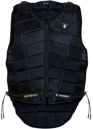 Tipperary Adult Contender ASTM Body Protector Lightweight Custom Fit Equestrian Horse Riding Safety Vest, Black, Medium