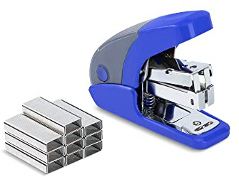 PAPERPAL Effortless Mini Stapler Set, 20 Sheet Capacity, Integrated Remover & Staple Storage, Holds 1/4 Staples, Includes 1000 Staples, Lightweight, Office, School & Daily Use, Dark Blue