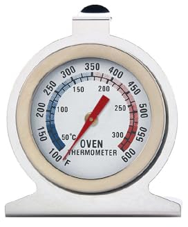 Thermomètre de four en acier inoxydable pour four à air pulsé, à gaz, électrique ou à pizza, friteuse à air chaud ou cuisinière, pour cuisiner, cuire, griller, suspendre ou à poser au four, échelle