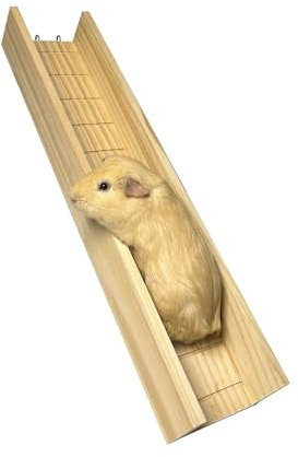 Yulexpy Meerschweinchenbrücke, Kleintier Holzleiter Rampe Meerschweinchen Käfig Rampe Brücke Meerschweinchen Käfig Zubehör für Meerschweinchen, Frettchen, Chinchillas (groß)