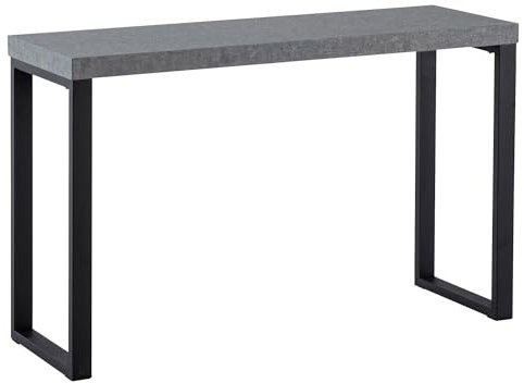 FineBuy Konsolentisch Beton-Optik/Schwarz 120x40x76 cm Design Anrichte Flur, Ablagetisch Grau Schmal, Flurtisch mit Metallbeine, Dielentisch Lang Hoch, Kleiner Schreibtisch