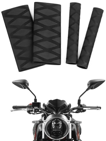 CJQRL 4 Pezzi Copri Manopole Moto, Coprimanopole Moto R1200GS R1250GS F850GS F800GS Copertura Universale Termorestringente per manopole originali e comandi riscaldati(nero)