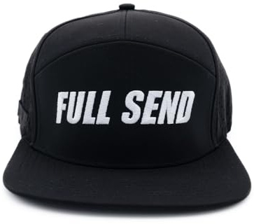 FULL SEND Golf Hydro Hat – Performance Golf Hat for Men/Women, Lightweight, Breathable, UV Protection, Adjustable Fit (US, Alpha, One Size, Standard, BLK)
