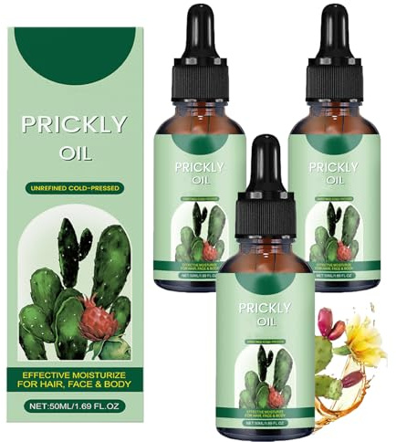 Cactus Serum Oil, For Face, Body & Hair, Reduces Fine Lines, Restores Elasticity, Deeply Moisture, Natural Firming Anti-Aging, Moisturize Dry Hair, Reduce Frizz and Breakage (3pcs)