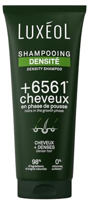LUXEOL - Shampooing Densité - +6561 Cheveux En Phase De Pousse* - Augmente La Densité Capillaire - 98% D'Ingrédients D'Origine Naturelle - Sans Silicones - Fabriqué en France - 200 ml