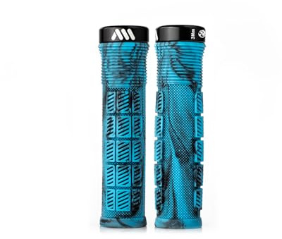 Poignée VTT AMS Rise Haut de Gamme Confortable antidérapante Lock-on Micro-Diamond Trail Enduro, Blue Camo