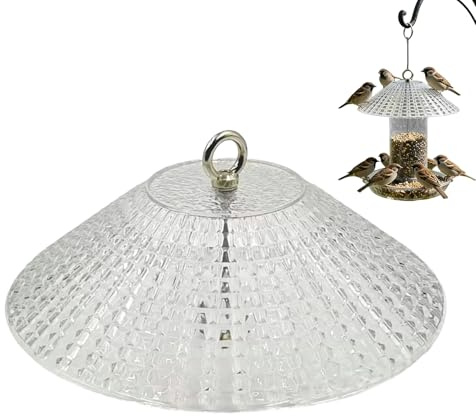 Mangiatoia per uccelli cupola, copertura di protezione completa trasparente, cupola a prova di scoiattolo per mangime per uccelli, per giardino e cortile terrazze balcone all'aperto albero albero