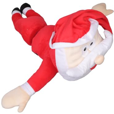 MARCBUSE Babbo Natale/renna che si schianta dalla finestra, divertente regalo di Natale, decorazioni natalizie che schiantano Babbo Natale animato