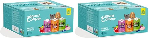 Edgard Cooper Comida Humeda Perros, Adultos, (Pollo/Pavo, Cornero/Ternera, Venado/Pato Fresco 6 x 400g), Alimento húmedo Natural sin Cereales, Carne Fresca, sin azúcares añadidos, proteína de Calidad