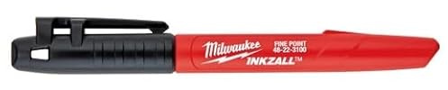 Milwaukee 48-22-3100 Inkzall Jobsite Fine Point Black Permanent Marker (Pack of 24)